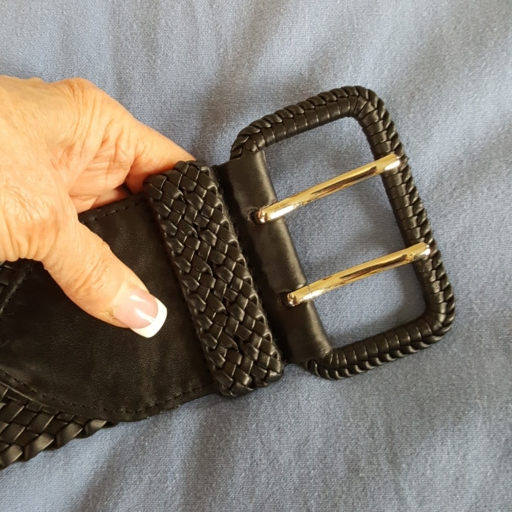 Black leather belt